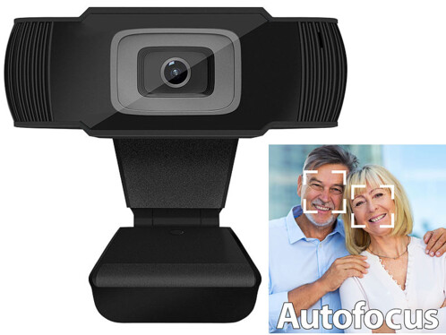 Webcam USB Full HD 5 Mpx avec mise au point automatique et micro stéréo