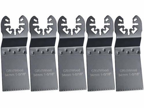 5 lames de scie plongeante standard pour outils multifonctions, 34 mm
