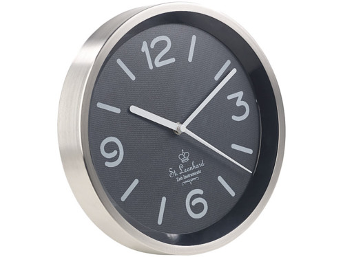 Horloge murale à quartz avec éclairage automatique du cadran - Noir