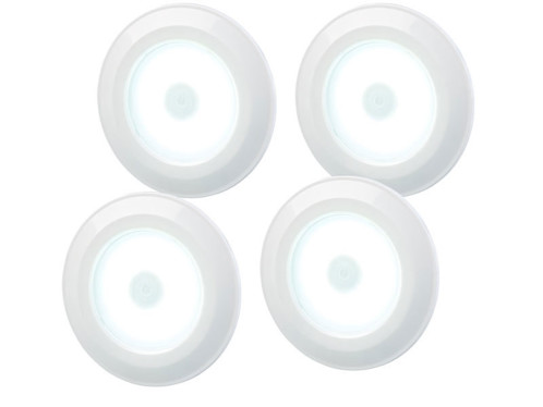4 spots à LED COB 120 lm pour meubles de cuisine avec télécommande et minuterie