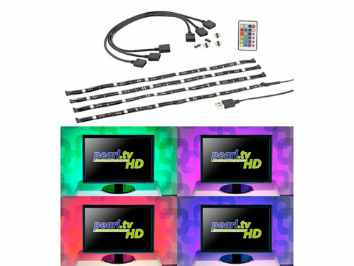 Rétroéclairage LED USB pour téléviseur à écran plat et moniteurs avec télécommande par Lunartec