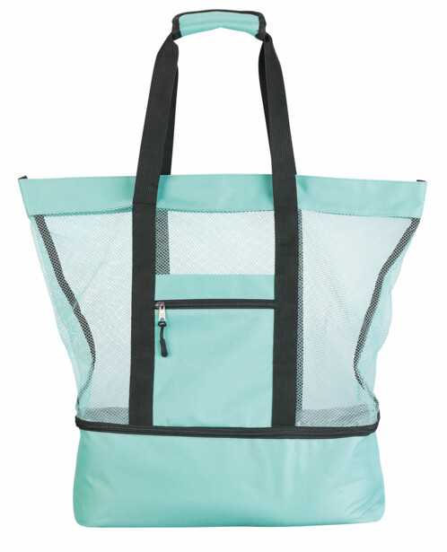 Grand Sac Plage XXL Avec Compartiment Isotherme – Sac Pique-Nique Famille, Filet + Glacière Intégrée – Bleu