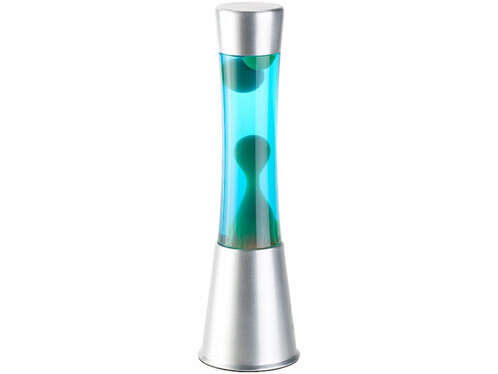Lampe à lave colonne en verre et aluminium pour une lumière douce et agréable par Lunartec