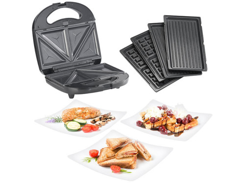 Appareil A Croque Monsieur 3 En 1 Avec Fonctions Gaufrier Et