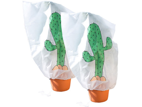 2 housses d'hivernage décoratives 110 x 120 cm - "Cactus"
