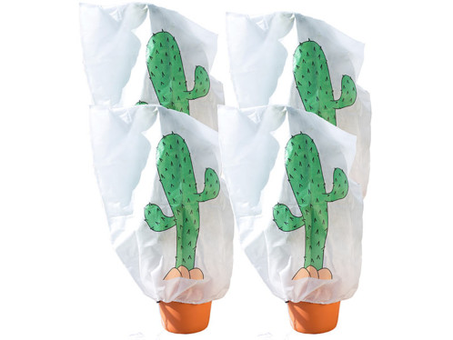 4 housses d'hivernage décoratives 110 x 120 cm - "Cactus"