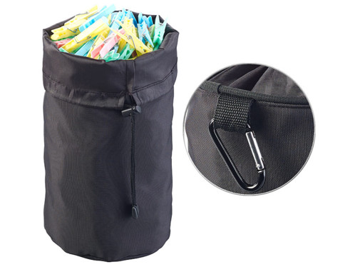 sac de rangement pour pinces à linge en extérieur resistant à la pluie avec mousqueton
