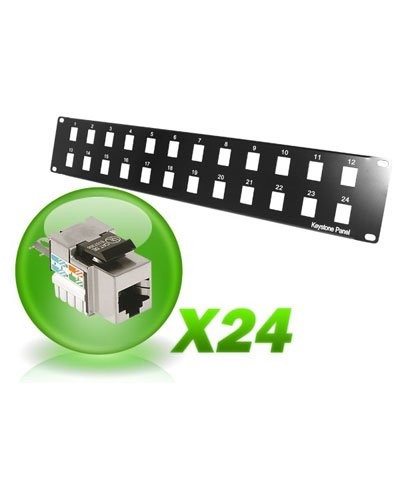 Panneau de brassage 24 ports 2 U