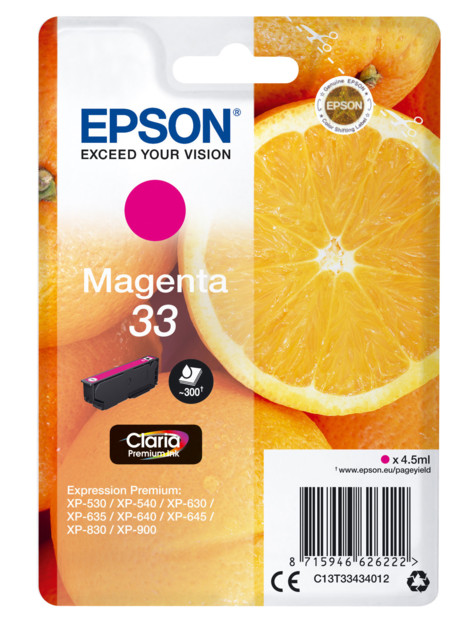 Cartouche originale Epson N°33 Orange Série - Magenta