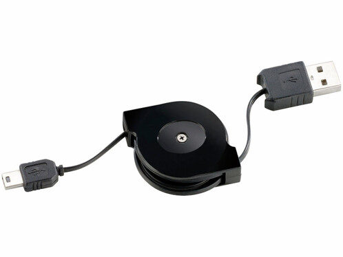 Câble rétractable USB vers Mini-USB - 0,80m