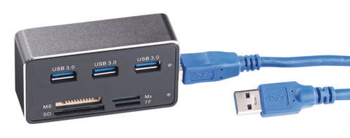 hub usb 3.0 3 ports avec lecteur de carte sd microsd m2 ms intégré