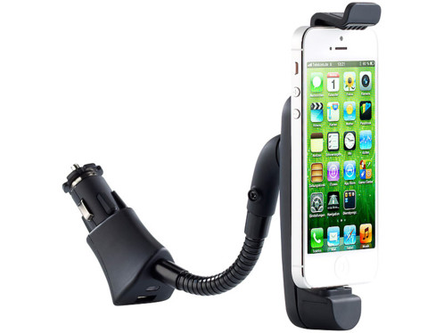 Support Et Chargeur Allume Cigare 12v Pour Iphone 5 Avec Col De