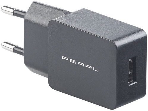 Chargeur secteur USB coloris noir de la marque Pearl