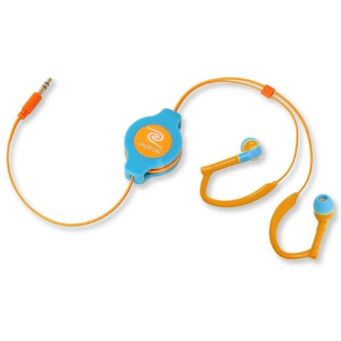 Écouteurs intra-auriculaires rétractables Sport - Bleu/orange