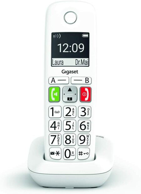 Téléphone fixe Gigaset E-290 Solo blanc.