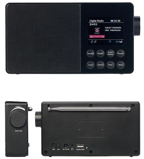 Radio mobile numérique DAB+/FM 6 W avec bluetooth & écran couleur DOR-310 Noir VR-Radio 