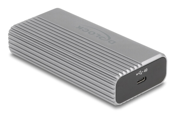 Adaptateur réseau Delock avec port USB-C et marquage « 40 » pour 40 Gbit/s, logo Delock sur le dessus