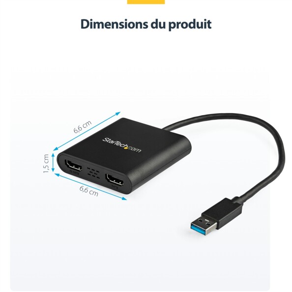 Adaptateur USB 3.0 vers 2 écrans HDMI
