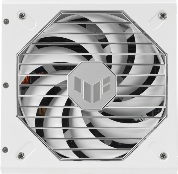 Vue du dessus de face sur le ventilateur de refroidissement axial à roulement à billes du bloc d'alimentation pour PC gamer modulaire