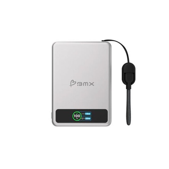 Batterie externe magnétique SolidSafe Solid-State 5000 mAh coloris argent de la marque Better Mobile Experience