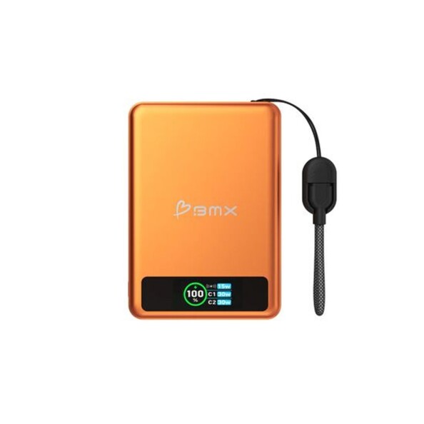 Batterie externe magnétique SolidSafe Solid-State coloris orange 5000 mAh de la marque Better Mobile Experience