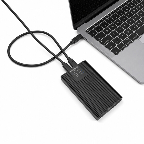 Boîtier externe Delock USB 20 Gbps pour 2 SSD M.2 NVMe PCIe