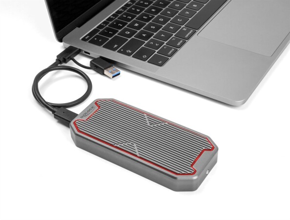 Boîtier externe SSD M.2 NVMe Delock RGB USB-C 20 Gbps