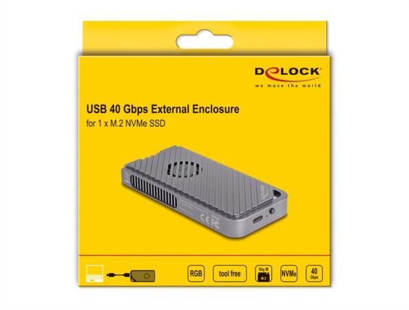 Boîtier externe USB4 40 Gbit/s pour SSD M.2 NVMe