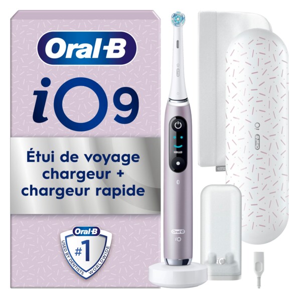Manche Oral-B iO9 avec étui de voyage chargeur et accessoire