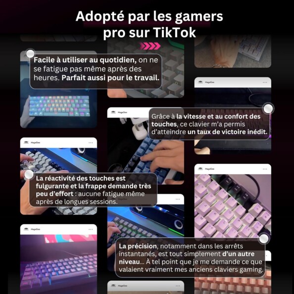 Clavier gamer mécanique 60% gris / noir