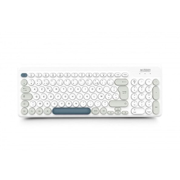 Clavier plat sans fil 2,4 GHz blanc/bleu/gris ONLEE Color