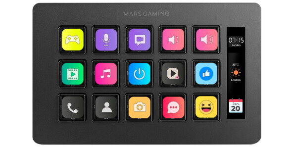 Console de contrôle LCD MARS GAMING MSD-ONE à 15 touches personnalisables