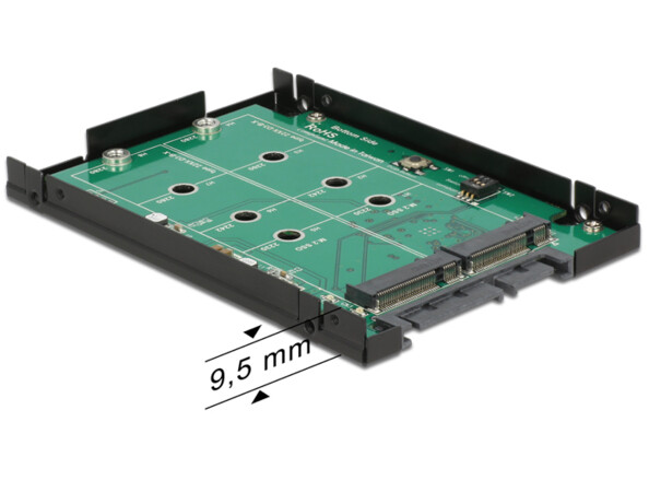 Convertisseur 2.5''Convertiss SATA à 22 broches vers 2 x M.2 avec boîtier