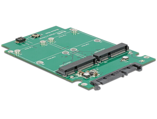 Convertisseur 2.5'' SATA à 22 broches vers 2 x mSATA avec RAID avec boîtier