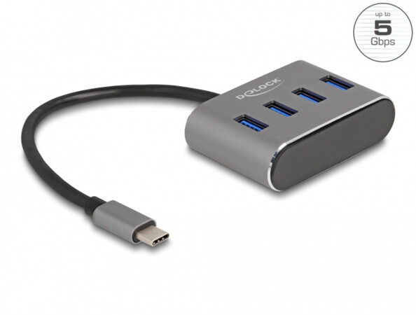 Hub de 4 ports USB-A 5 Gbps avec connecteur USB-C