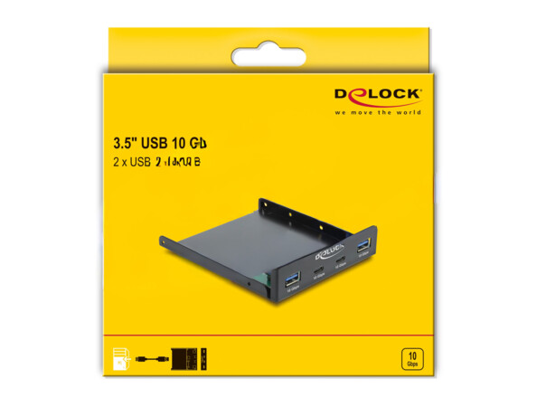 Panneau avant 3.5" USB 10 Gbps 2 x USB Type C + 2 x USB Type A