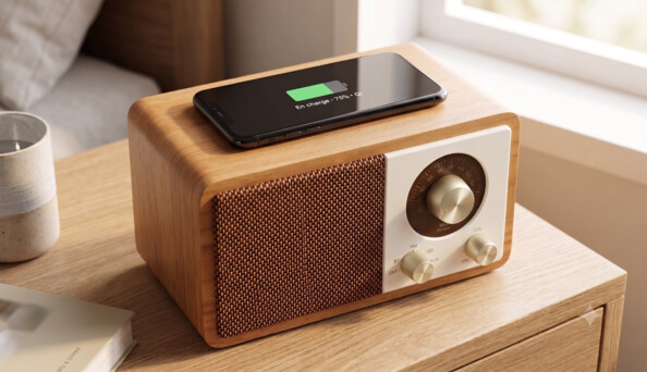 Enceinte bluetooth avec chargeur induction Qi 15W