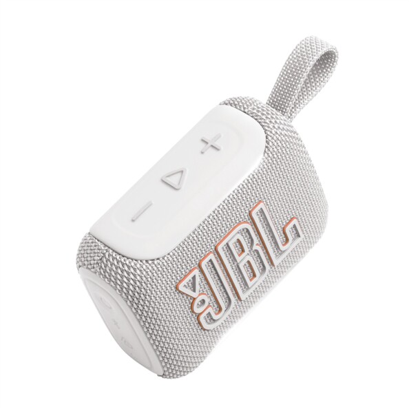 Enceinte compacte JBL Go 3 présentant le port USB-C et la gravure du modèle sur le côté