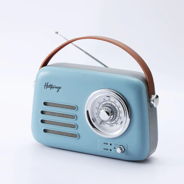 Enceinte/radio Rétro 3 bleue bluetooth FM USB