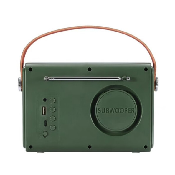 Enceinte/radio rétro verte bluetooth FM USB