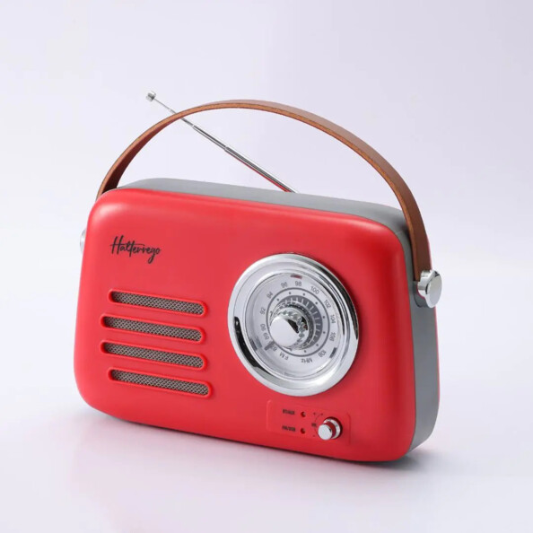 Enceinte/radio rétro rouge bluetooth FM USB