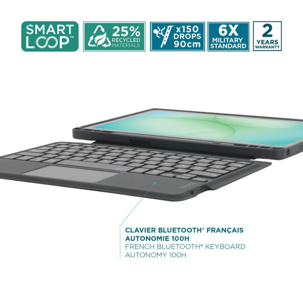 Étui clavier pour Samsung Galaxy Tab A11+ et A9+