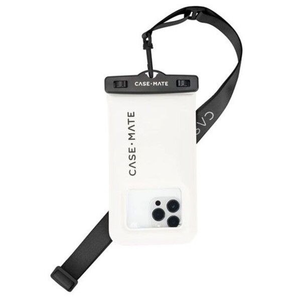 Étui waterproof flottant pour smartphone jusqu'à 6,7" coloris blanc/noir de la marque Case-Mate