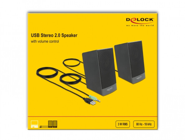Haut-parleurs PC USB stéréo 2.0 avec jack mâle 3,5 mm