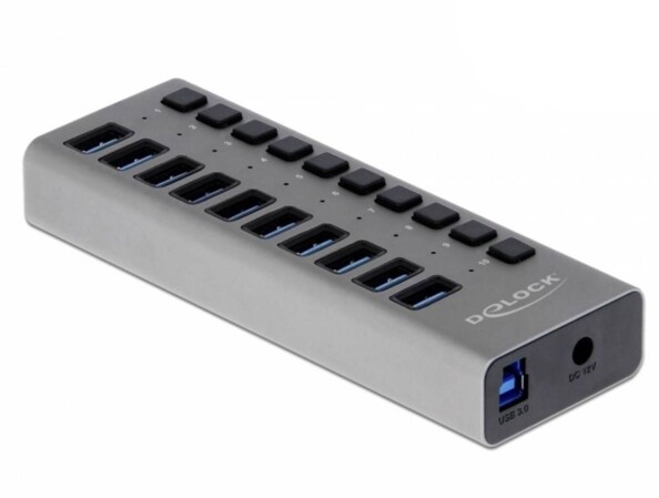 Hub USB 3.0 avec 10 ports et interrupteurs