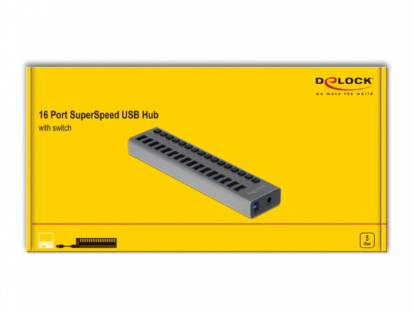 Hub USB 3.0 avec 16 ports et interrupteurs