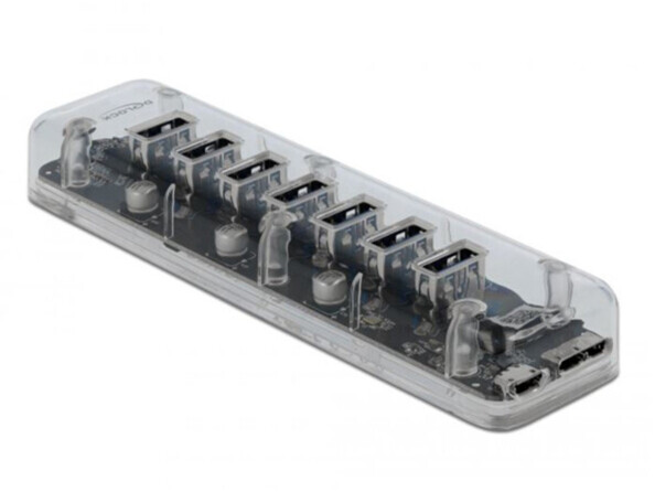 Hub USB 3.0 externe de 7 ports USB-A transparent