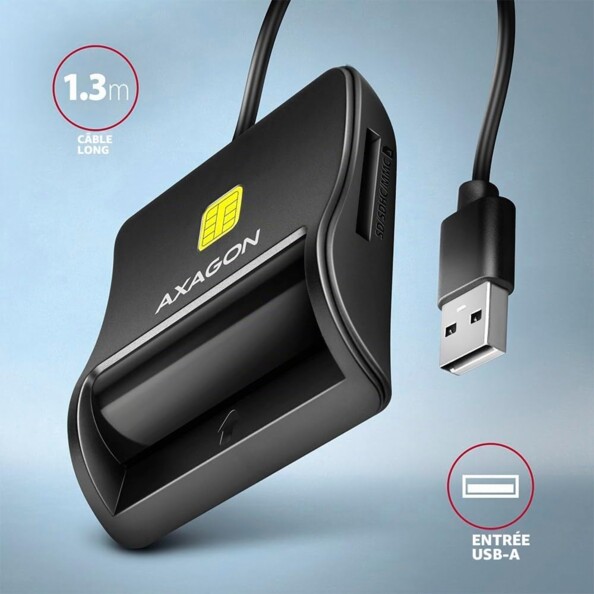 Lecteur de cartes USB-A pour Smart Card, SD, microSD et SIM