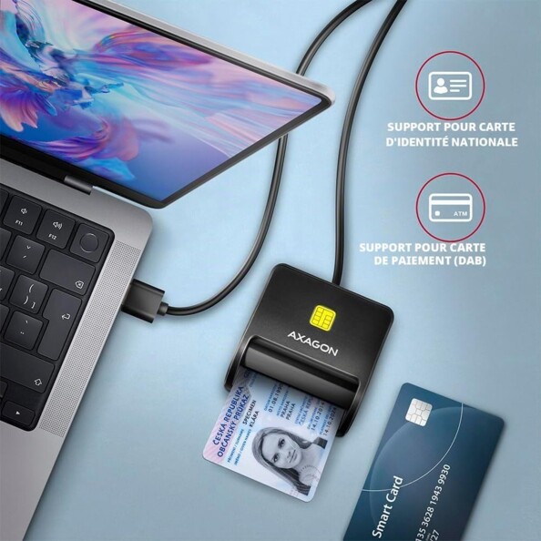 Lecteur de cartes USB-A pour Smart Card, SD, microSD et SIM