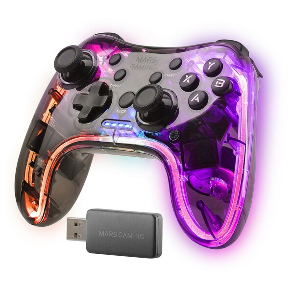 Manette de jeu sans fil MGP-24 avec éclairage RGB et vibration haptique
